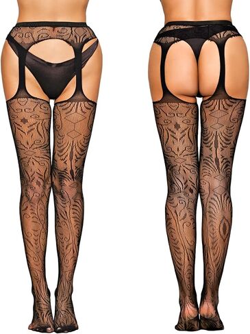 المرأة عالية الخصر الجوارب جوارب شبكية الفخذ العليا جوارب طويلة حجم كبير جوارب شبكية للنساء فستان in Kuwait