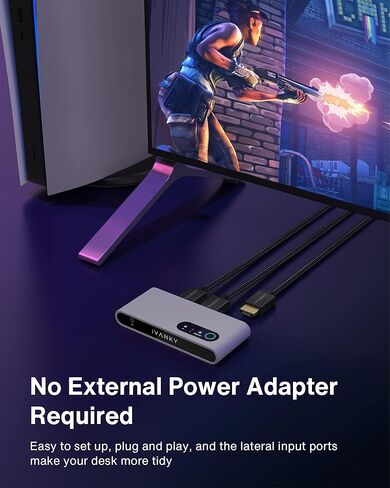 محول HDMI 2.1 8K HDMI، iVANKY 4K@120 هرتز، محول HDMI ثنائي الاتجاه يدعم 8K@60 هرتز، 2 في 1 مخرج، 1 في 2 خارج (شاشة واحدة في كل مرة)، 48 جيجابت في الثانية لجهاز PS4/PS5 Xbox Roku Apple TV Fire Stick Sony TV in Kuwait