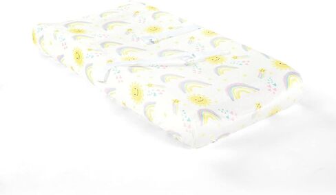 Lush Decor Sunshine Rainbow Soft & Plush Changing Pad Cover, 32" x 16", Yellow in Saudi Arabia