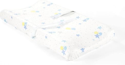 Lush Decor Elephant Balloon Stars Soft & Plush Changing Pad Cover, 32" x 16", Gray & Blue in Saudi Arabia