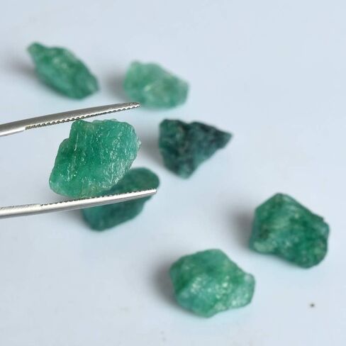 REAL-GEMS أحجار كريمة خشنة من الزمرد الأخضر 68.50 قيراط أحجار زمرد خشنة، أحجار كريمة فضفاضة، مجموعة من 7 قطع من أحجار كريمة خشنة خام in Saudi Arabia