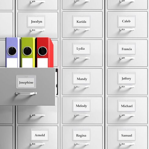 24 حزمة من جيوب بطاقات الفهرسة ذاتية اللصق مقاس 3 × 5 بوصات حاملات ملصقات بلاستيكية شفافة مع فتحة علوية للتحميل وصناديق التخزين والمكتبة والخزانة in Kuwait