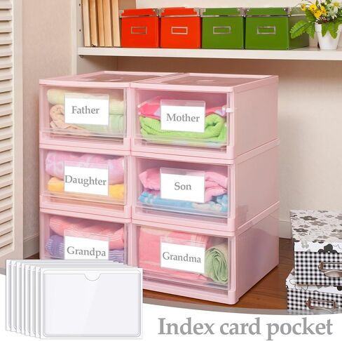 24 حزمة من جيوب بطاقات الفهرسة ذاتية اللصق مقاس 3 × 5 بوصات حاملات ملصقات بلاستيكية شفافة مع فتحة علوية للتحميل وصناديق التخزين والمكتبة والخزانة in Kuwait