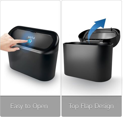ABS Mini Car Trash Can - Waterproof Car Garbage Can with 1 Roll/30Pcs Trash Bags, Space Saving Car Trash Bin, Lightweight Trash Can for Car with Removable Hooks in Saudi Arabia