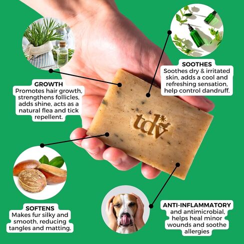 Organic and Natural Pet Shampoo Bar, Shampoo for Dogs and Cats, for Puppies, Fragrance Free, Eco-Friendly, Gentle, Extra Moisturizing for Shiny Coat - Almond and Goat Milk 4.4 Oz in Saudi Arabia