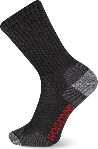 Wolverine Men's Safety Toe Work Boot Crew Socks - 2 Pairs - Durable Cushioning in Saudi Arabia
