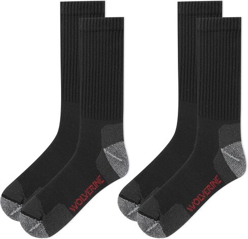 Wolverine Men's Safety Toe Work Boot Crew Socks - 2 Pairs - Durable Cushioning in Saudi Arabia