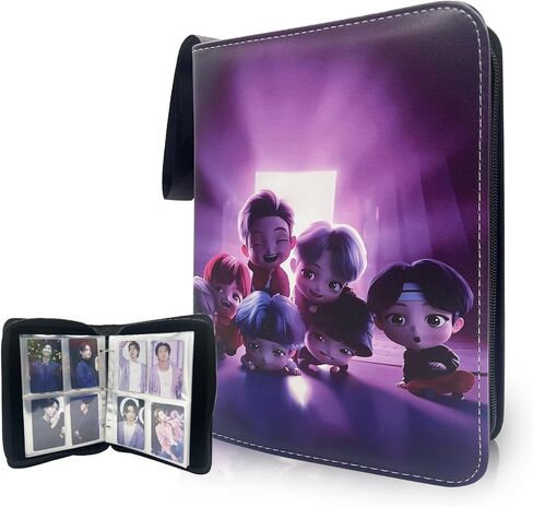 حافظة بطاقات الصور الفوتوغرافية من Kpop SKZoo Merch، كتاب حامل بطاقات الصور الفوتوغرافية ذو 400 جيب كرتوني لطيف مع ألبوم صور بأكمام لحامل بطاقات الصور الضالة (SKZ) in Kuwait