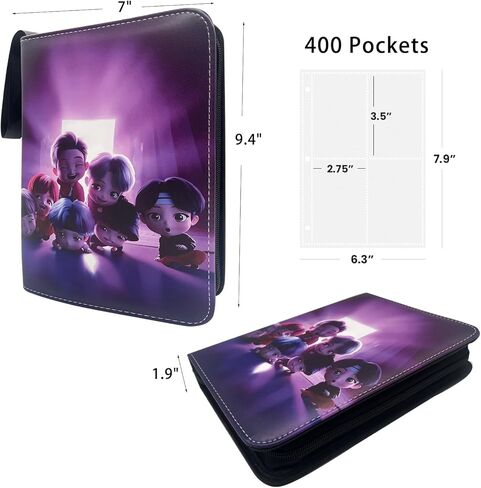 حافظة بطاقات الصور الفوتوغرافية من Kpop SKZoo Merch، كتاب حامل بطاقات الصور الفوتوغرافية ذو 400 جيب كرتوني لطيف مع ألبوم صور بأكمام لحامل بطاقات الصور الضالة (SKZ) in Kuwait