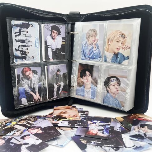 حافظة بطاقات الصور الفوتوغرافية من Kpop SKZoo Merch، كتاب حامل بطاقات الصور الفوتوغرافية ذو 400 جيب كرتوني لطيف مع ألبوم صور بأكمام لحامل بطاقات الصور الضالة (SKZ) in Saudi Arabia