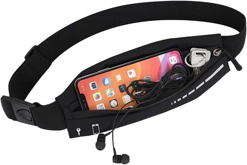 quwei حزام الجري النحيف للنساء والرجال هدية، حزام الخصر للعدائين مع شريط عاكس، حامل هاتف حزمة فاني للركض، حزام الحقيبة الجري قابل للتعديل للمشي لمسافات طويلة وركوب الدراجات in Kuwait