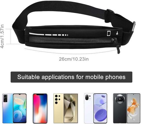 quwei حزام الجري النحيف للنساء والرجال هدية، حزام الخصر للعدائين مع شريط عاكس، حامل هاتف حزمة فاني للركض، حزام الحقيبة الجري قابل للتعديل للمشي لمسافات طويلة وركوب الدراجات in Kuwait