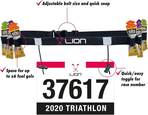 حزام مريلة رقم السباق للجري/ركوب الدراجات وحامل جل للترياتالون/الماراثون/تجارب الزمن in Kuwait