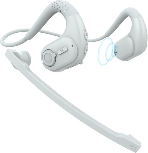iDIGMALL Bluetooth 5.3 Headset w/Magnetic Detachable Microphone, Light Open Ear Wireless Headphone w/DSP Noise Canceling Mic for Phone PC Laptop, Comfort for Office Meeting Home Work, 12H Playtime in Saudi Arabia