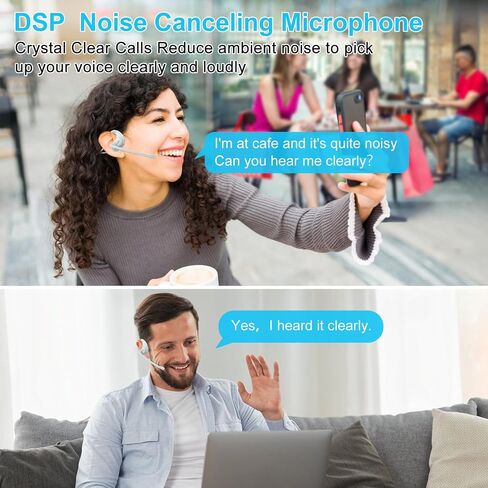 iDIGMALL Bluetooth 5.3 Headset w/Magnetic Detachable Microphone, Light Open Ear Wireless Headphone w/DSP Noise Canceling Mic for Phone PC Laptop, Comfort for Office Meeting Home Work, 12H Playtime in Saudi Arabia