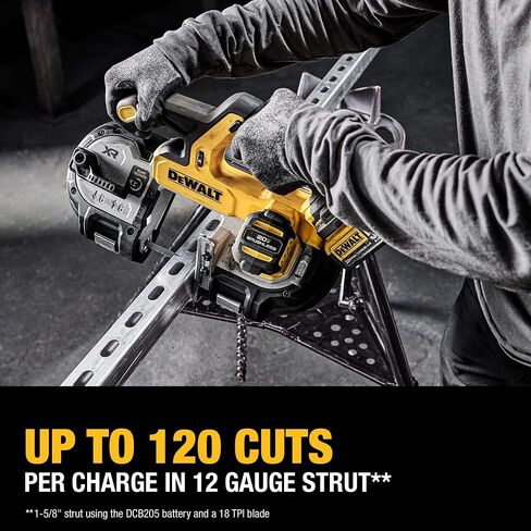 المنشار الحزامي DEWALT 20V MAX XR، محرك بدون فرش، محمول ولاسلكي، سعة القطع 3-3/8 بوصة، أداة عارية فقط (DCS378B) in Saudi Arabia