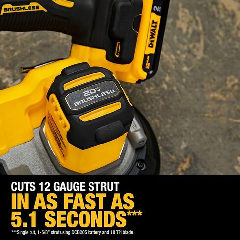 المنشار الحزامي DEWALT 20V MAX XR، محرك بدون فرش، محمول ولاسلكي، سعة القطع 3-3/8 بوصة، أداة عارية فقط (DCS378B) in Saudi Arabia
