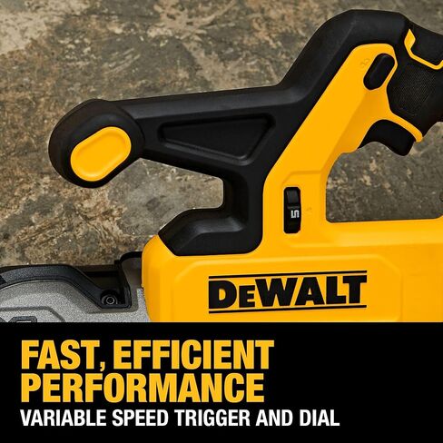 المنشار الحزامي DEWALT 20V MAX XR، محرك بدون فرش، محمول ولاسلكي، سعة القطع 3-3/8 بوصة، أداة عارية فقط (DCS378B) in Saudi Arabia