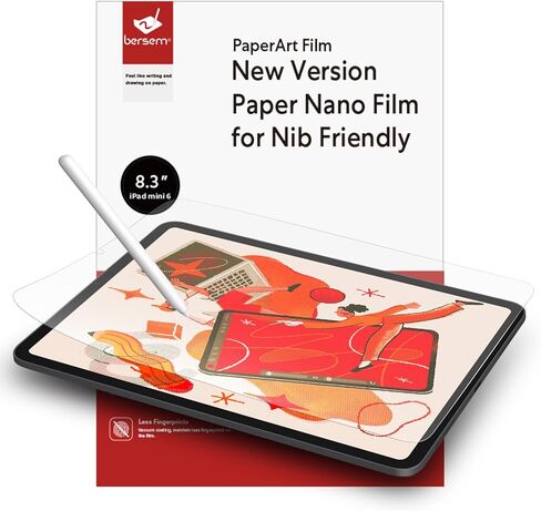 واقي شاشة بيرسيم مكون من عبوتين من ملمس الورق متوافق مع iPad Mini 6 (8.3 بوصة) 2021، مضاد للتوهج لجهاز iPad Mini الجيل السادس من الرسم، خالٍ من الفقاعات، حساسية عالية للمس، صديق للحافظة in Kuwait
