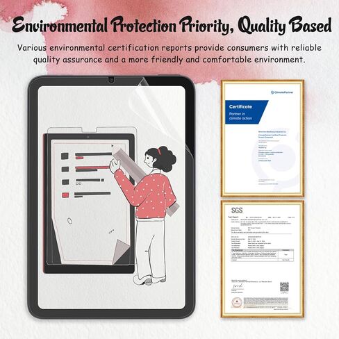 واقي شاشة بيرسيم مكون من عبوتين من ملمس الورق متوافق مع iPad Mini 6 (8.3 بوصة) 2021، مضاد للتوهج لجهاز iPad Mini الجيل السادس من الرسم، خالٍ من الفقاعات، حساسية عالية للمس، صديق للحافظة in Kuwait