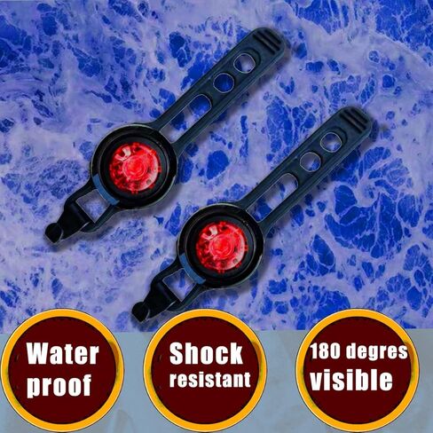 قطعتان من ضوء خلفي للدراجة مزود بشريط صغير مزود بمصابيح LED للدراجة الصغيرة، رؤية 180 درجة - أمان من جميع الجوانب in Kuwait