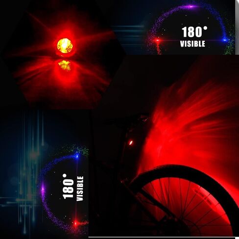 قطعتان من ضوء خلفي للدراجة مزود بشريط صغير مزود بمصابيح LED للدراجة الصغيرة، رؤية 180 درجة - أمان من جميع الجوانب in Kuwait