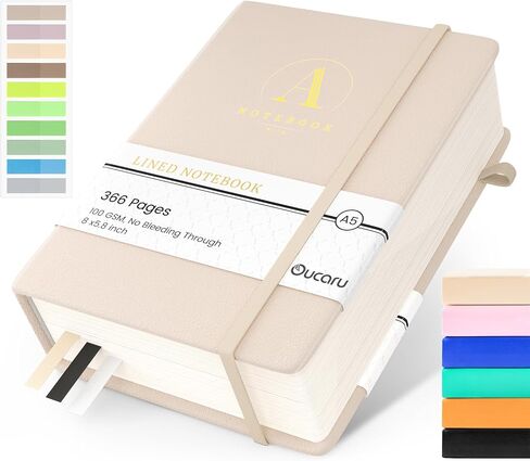 Journal Notebook, 366 Pages 5.6 in x 8.3 in, 100 GSM Thick Paper Lined Journal, Small Hardcover Notebook for Work, School, Note Taking, Travel Diary in Saudi Arabia