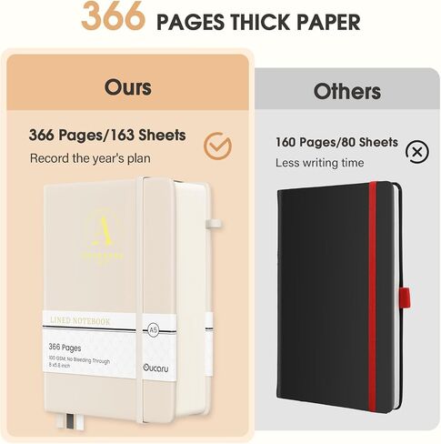 Journal Notebook, 366 Pages 5.6 in x 8.3 in, 100 GSM Thick Paper Lined Journal, Small Hardcover Notebook for Work, School, Note Taking, Travel Diary in Saudi Arabia