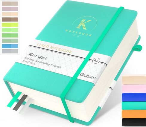 دفتر يوميات، 366 صفحة 5.6 بوصة × 8.3 بوصة، مجلة مبطنة بورق سميك 100 جرام في المتر المربع، دفتر صغير بغلاف مقوى للعمل والمدرسة وتدوين الملاحظات ومذكرات السفر in Kuwait