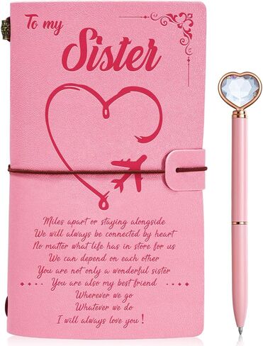 مجموعة مجلة جلدية من To My Niece مع قلم، هدايا لابنة أخت، 140 صفحة قابلة لإعادة الملء، دفتر يوميات للسفر، كتاب رسم التخرج، العودة إلى المدرسة، تشجيع عيد الميلاد، هدايا عيد الميلاد لابنة أخت in Kuwait