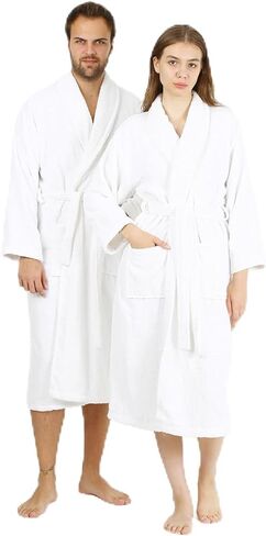 HALLEY Luxury Bathrobe for Women & Men, Shawl Collar Spa Bath Robes Terry Cotton Ultra Soft Shower Robe with Pockets in Saudi Arabia