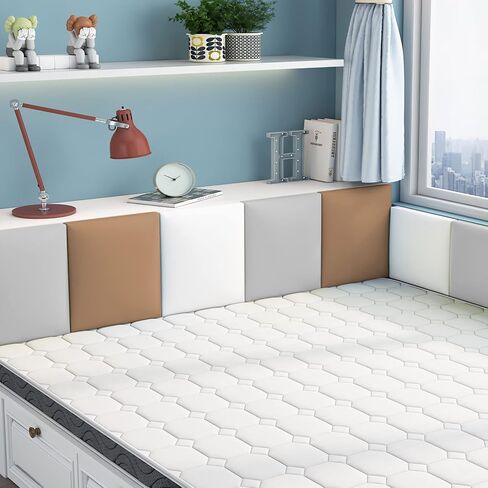 Anti-Collision Wall Padding for Kids, 11.8" X 11.8" Upholstered Wall Panels Headboard, Peel and Stick 3D Wall Panel, Tatami Nursery Playroom Protection Wall Stickers (Yellow, 4) in Saudi Arabia