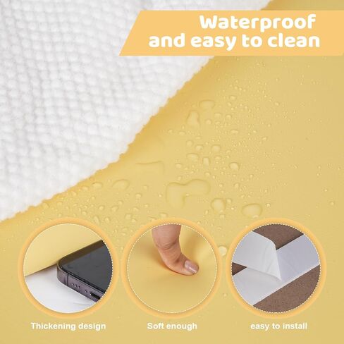 Anti-Collision Wall Padding for Kids, 11.8" X 11.8" Upholstered Wall Panels Headboard, Peel and Stick 3D Wall Panel, Tatami Nursery Playroom Protection Wall Stickers (Yellow, 4) in Saudi Arabia