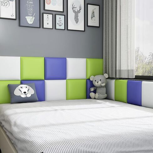 Anti-Collision Wall Padding for Kids, 11.8" X 11.8" Upholstered Wall Panels Headboard, Peel and Stick 3D Wall Panel, Tatami Nursery Playroom Protection Wall Stickers (Yellow, 4) in Saudi Arabia