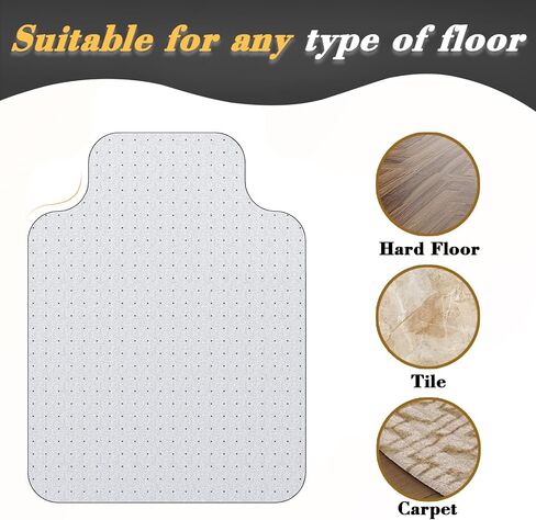 Office Chair Mat for Carpet Floor, Heavy Duty Desk Floor Mats Carpeted Protector Slip Resistant Mat, Easy Glide Desk Chair Mat, 36"X 48" Semi Transparent Design Chair Mat for Carpet with Lip (1-Pack) in Saudi Arabia