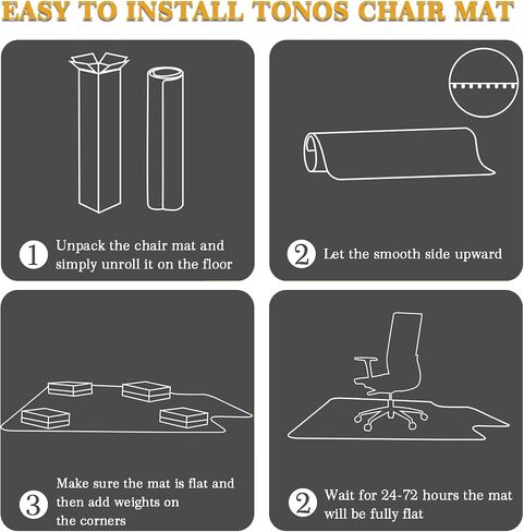 Office Chair Mat for Carpet Floor, Heavy Duty Desk Floor Mats Carpeted Protector Slip Resistant Mat, Easy Glide Desk Chair Mat, 36"X 48" Semi Transparent Design Chair Mat for Carpet with Lip (1-Pack) in Saudi Arabia