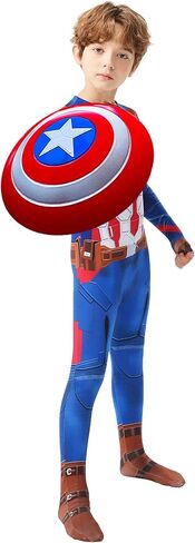 زي الهالوين التنكري للأطفال بدلة رأس البطل الخارق قابلة للفصل مجموعة ملابس داخلية عالية التمدد in Kuwait