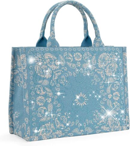 Montana West Sparkly Tote Bag Cashew Flower Satchel Handbags Western Top Handle Purses in Saudi Arabia