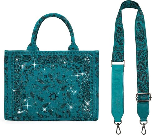 Montana West Sparkly Tote Bag Cashew Flower Satchel Handbags Western Top Handle Purses in Saudi Arabia