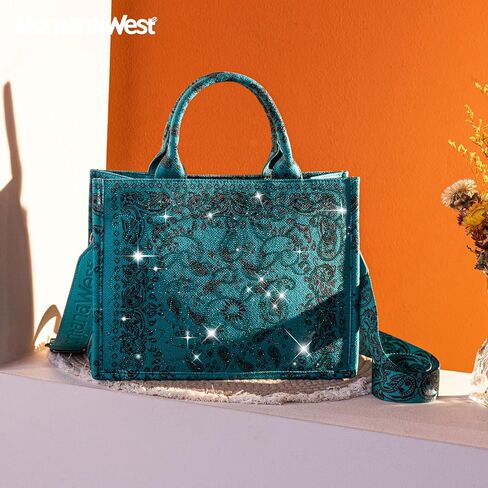 Montana West Sparkly Tote Bag Cashew Flower Satchel Handbags Western Top Handle Purses in Saudi Arabia