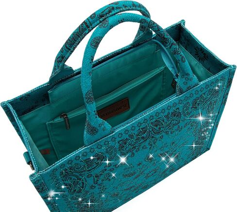 Montana West Sparkly Tote Bag Cashew Flower Satchel Handbags Western Top Handle Purses in Saudi Arabia