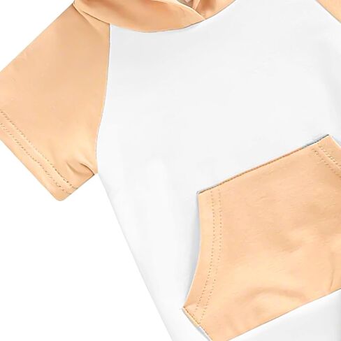 Toddler Baby Boy Clothes Spring Summer Set Short Sleeve Hooded T-Shirt Top Shorts Set Casual Play Outfit in Saudi Arabia