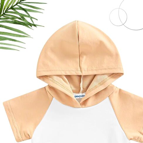 Toddler Baby Boy Clothes Spring Summer Set Short Sleeve Hooded T-Shirt Top Shorts Set Casual Play Outfit in Saudi Arabia