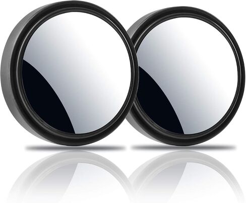 Blind Spot Mirror, 2" Round HD Glass Mirrors Frame Convex Rear View Mirror with Wide Angle Adjustable Stick for Motorcycle ATV Car SUV and Trucks, Pack of 2 in Saudi Arabia