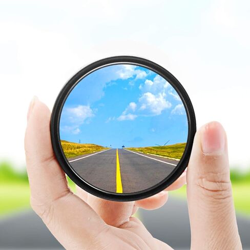 Blind Spot Mirror, 2" Round HD Glass Mirrors Frame Convex Rear View Mirror with Wide Angle Adjustable Stick for Motorcycle ATV Car SUV and Trucks, Pack of 2 in Saudi Arabia