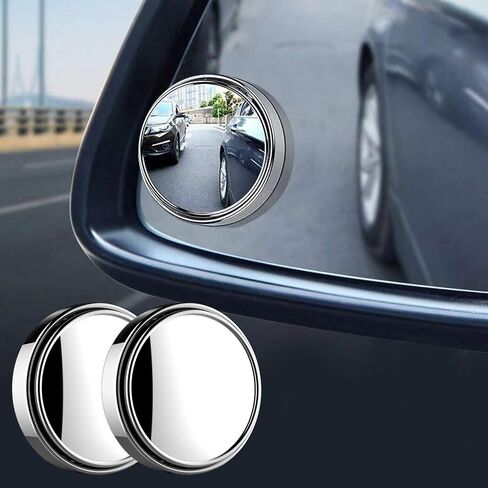 Blind Spot Mirror, 2" Round HD Glass Mirrors Frame Convex Rear View Mirror with Wide Angle Adjustable Stick for Motorcycle ATV Car SUV and Trucks, Pack of 2 in Saudi Arabia