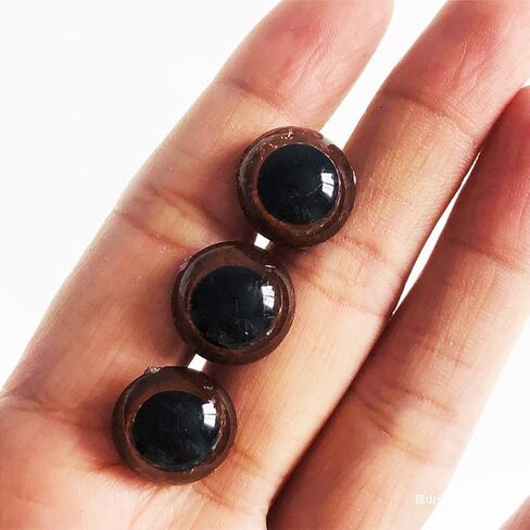 100PCS Brown Plastic Safety Screw Eyes Craft Eyes with Plastic Washer for Bear Animal Puppet Doll Plush Crafts Making Accessories (10mm) in Saudi Arabia