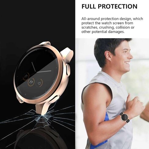 4-Pack Screen Protector Compatible with Garmin Venu 2s & Vivoactive 4s Case, Soft TPU Plated Case All-Around Protective Full Cover Face Bumper for Garmin Venu2s (40mm) / Vivoactive4s in Saudi Arabia