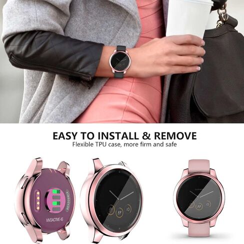4-Pack Screen Protector Compatible with Garmin Venu 2s & Vivoactive 4s Case, Soft TPU Plated Case All-Around Protective Full Cover Face Bumper for Garmin Venu2s (40mm) / Vivoactive4s in Saudi Arabia