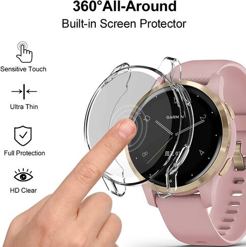 4-Pack Screen Protector Compatible with Garmin Venu 2s & Vivoactive 4s Case, Soft TPU Plated Case All-Around Protective Full Cover Face Bumper for Garmin Venu2s (40mm) / Vivoactive4s in Saudi Arabia